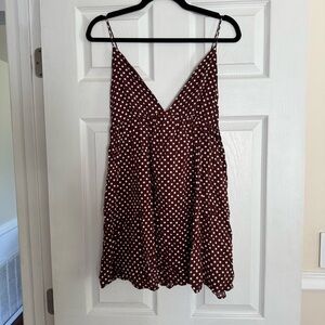 Zara Brown Polka Dot Mini Dress